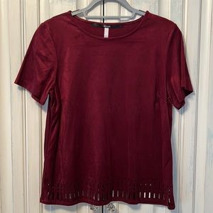 Suede Laser Cut SS Shirt